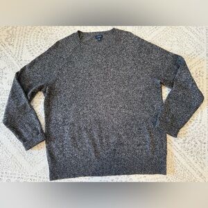 J. Crew Crewneck Wool Blend Sweater Black Heather Sz XL